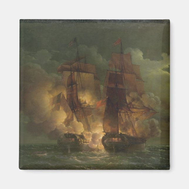 Battle Between the French Frigate 'Arethuse' Magnet (Front)