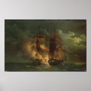 Battle Between the French Frigate 'Arethuse' Poster