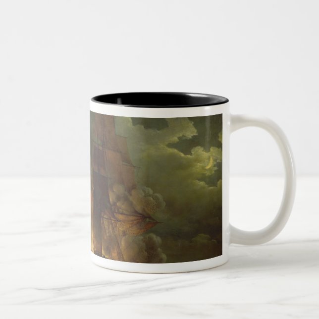Battle Between the French Frigate 'Arethuse' Two-Tone Coffee Mug (Right)