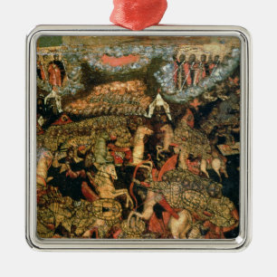 Battle between the Russian and Tatar troops Metal Ornament