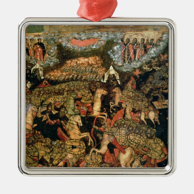 Battle between the Russian and Tatar troops Metal Ornament (Front)