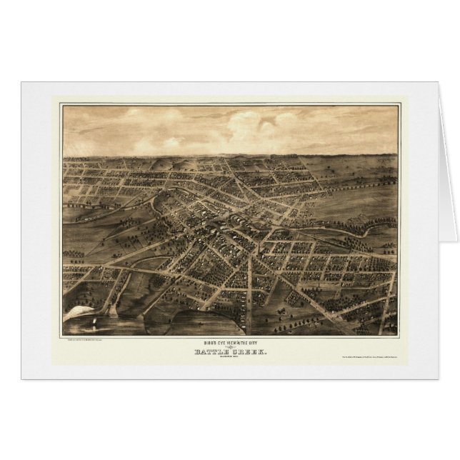 Battle Creek, MI Panoramic Map - 1870 (Front Horizontal)