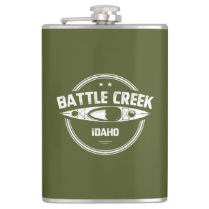 Battle Creek Wild And Scenic River Idaho Kayaking Hip Flask
