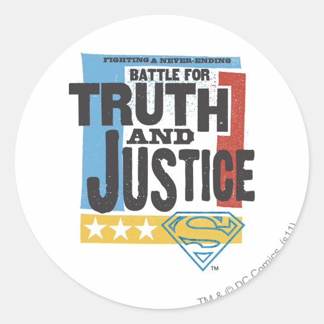 Battle for Truth & Justice Classic Round Sticker (Front)