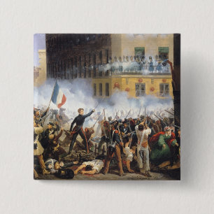 Battle in the rue de Rohan, 28th July 1830, 1831 2 Inch Square Button