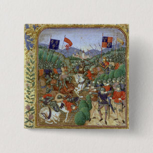 Battle of Agincourt, October 25th 1415 (w/c on pap 2 Inch Square Button