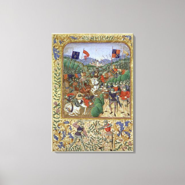 Battle of Agincourt, October 25th 1415 (w/c on pap Canvas Print (Front)