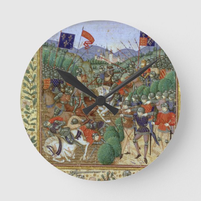 Battle of Agincourt, October 25th 1415 (w/c on pap Round Clock (Front)