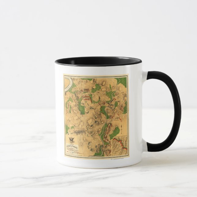 Battle of Antietam - Civil War Panoramic Map 3 Mug (Right)