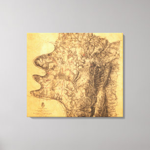 Battle of Antietam - Civil War Panoramic Map 6 Canvas Print