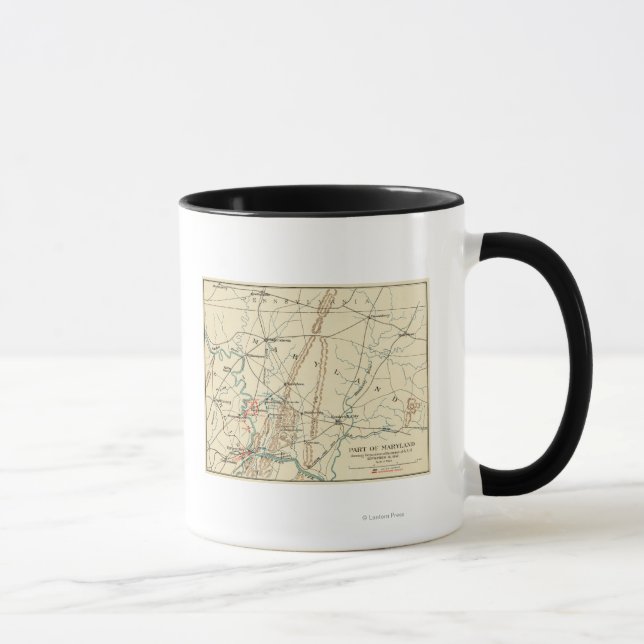 Battle of Antietam - Civil War Panoramic Map 7 Mug (Right)