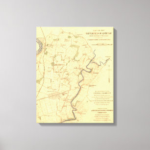 Battle of Antietam - Civil War Panoramic Map Canvas Print
