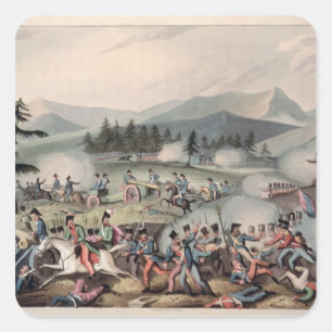 Battle of Barrosa etched by I. Clarke Square Sticker