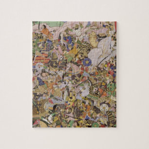 Battle of Bundi, from the Akbarnama, c.1590 (gouac Jigsaw Puzzle