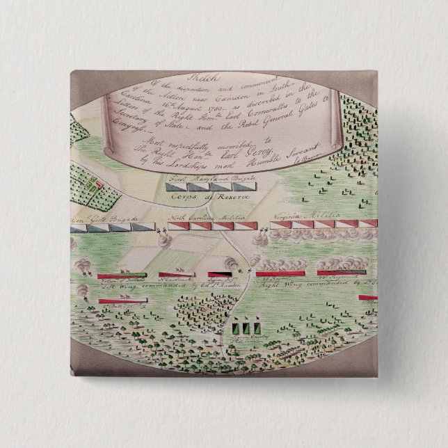 Battle of Camden, 1780 2 Inch Square Button (Front)