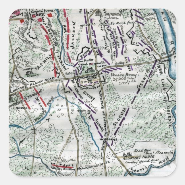 Battle of Chancellorsville 2 Square Sticker (Front)