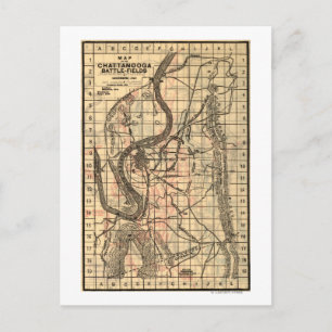 Battle of Chickamauga - Civil War Panoramic Map 3 Postcard