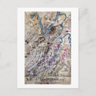 Battle of Chickamauga - Civil War Panoramic Map Postcard