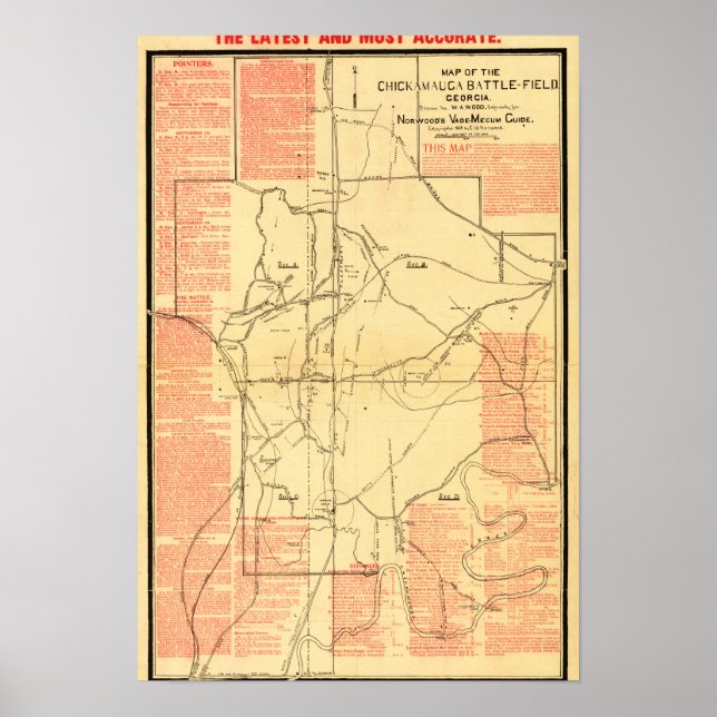 Battle of Chickamauga - Civil War Panoramic Map Poster (Front)