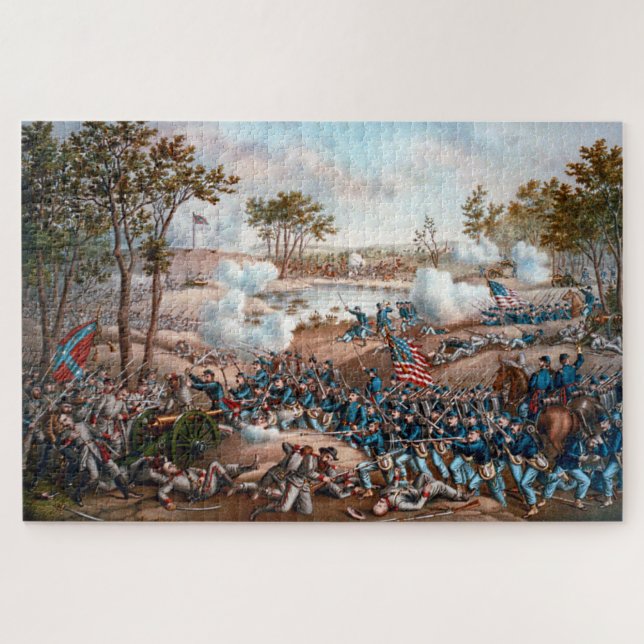 Battle of Cold Harbour by Kurz and Allison 1888 Jigsaw Puzzle (Horizontal)