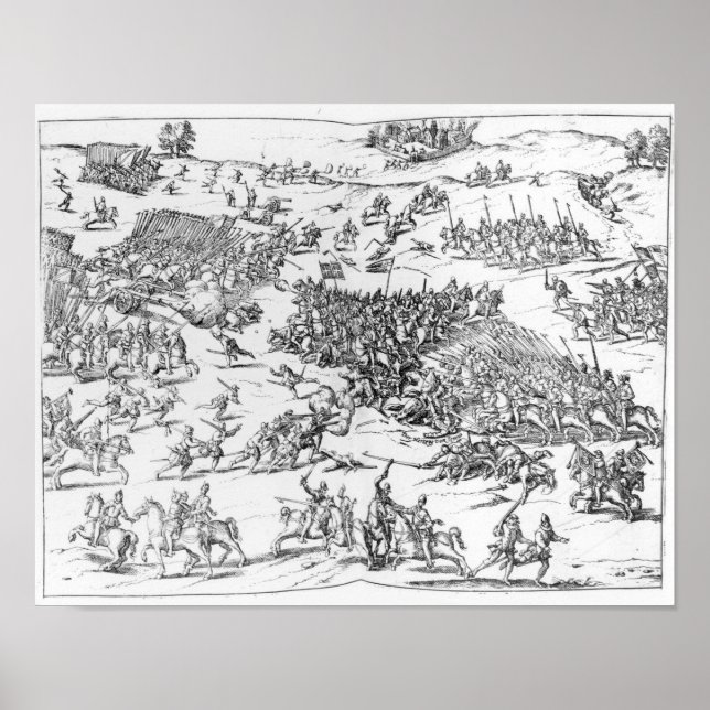 Battle of Courtrais Between French and Flemish Poster (Front)
