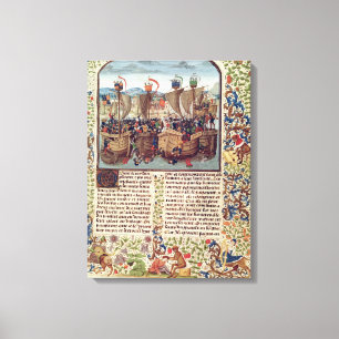 Battle of Ecluse, from 'Froissart's Chronicle' Canvas Print
