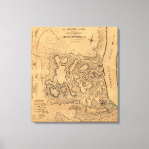 Battle of Fort Donelson - Civil War Panoramic Ma Canvas Print