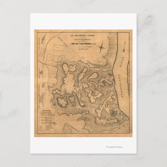 Battle of Fort Donelson - Civil War Panoramic Ma Postcard (Front)