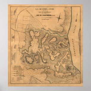 Battle of Fort Donelson - Civil War Panoramic Ma Poster