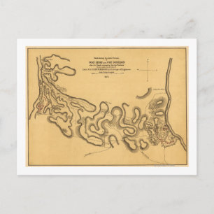 Battle of Fort Henry - Civil War Panoramic Map 2 Postcard