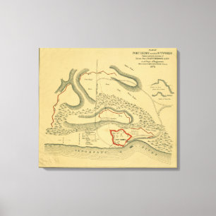 Battle of Fort Henry - Civil War Panoramic Map Canvas Print