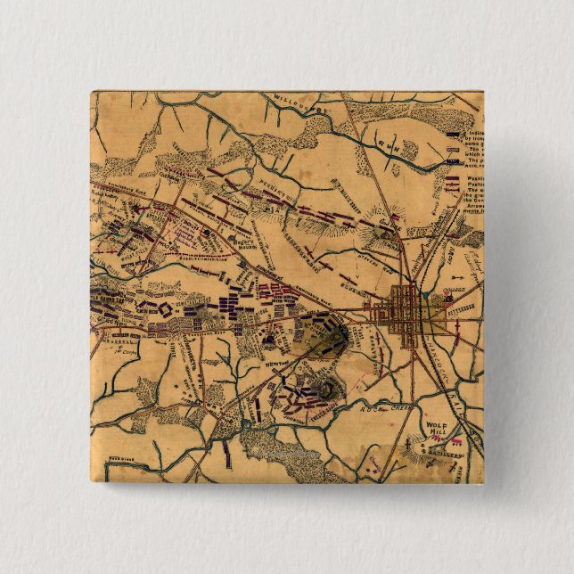Battle of Gettysburg 14 2 Inch Square Button (Front)