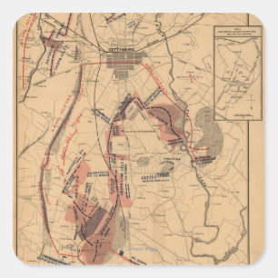 Battle of Gettysburg 4 Square Sticker