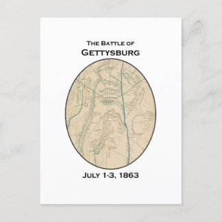 Battle of Gettysburg Map Postcard