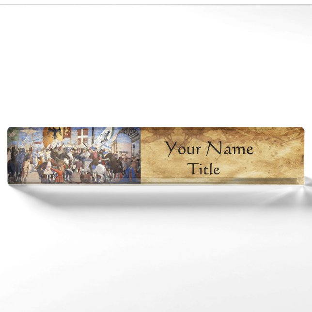 BATTLE OF HERACLIUS by Piero Della Francesca Nameplate (Front)