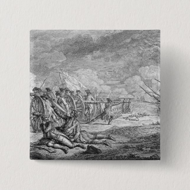Battle of Lexington,from 'Recueil d'Estampes' 2 Inch Square Button (Front)