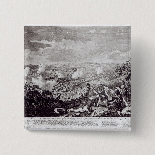 Battle of Lobositz, 1st October 1756 2 Inch Square Button (Front)