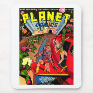 Battle of One Eye Space Monsters Mouse Pad