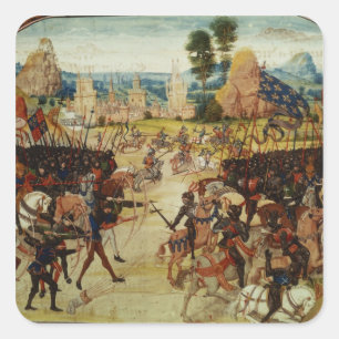 Battle of Poitiers, from Froissart's Chronicle Square Sticker
