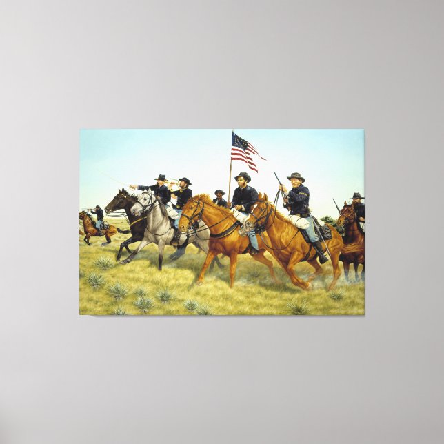 Battle of Prairie Dog Creek by Ralph Heinz Canvas Print (Front)