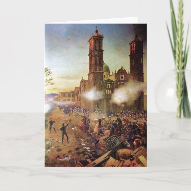 Battle of Puebla Mexican History Card (Front)