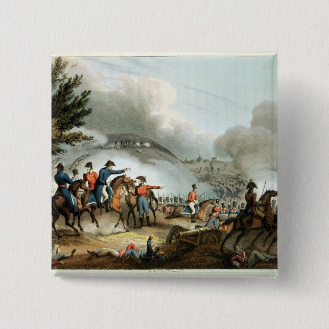 Battle of Salamanca,etched by J. Clarke 2 Inch Square Button (Front)