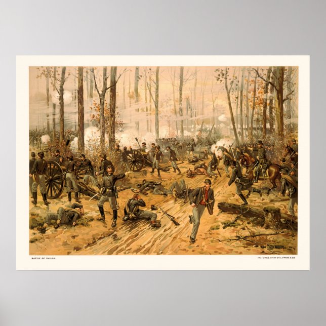 Battle of Shiloh by Thure de Thulstrup 1888 Poster (Front)