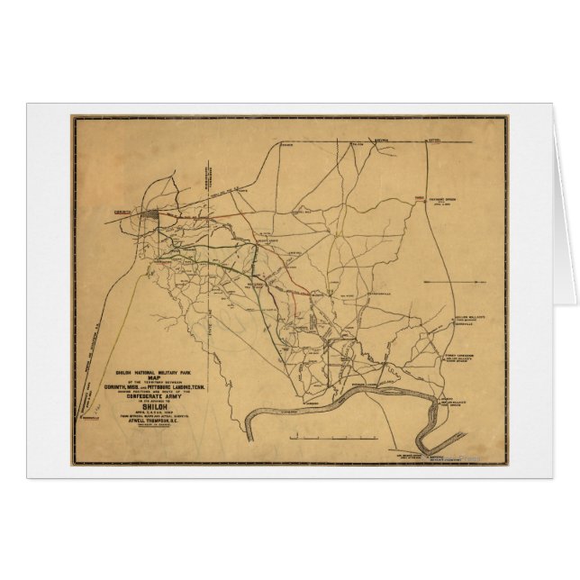Battle of Shiloh - Civil War Panoramic Map 2 (Front Horizontal)