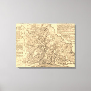 Battle of Shiloh - Civil War Panoramic Map 2 Canvas Print