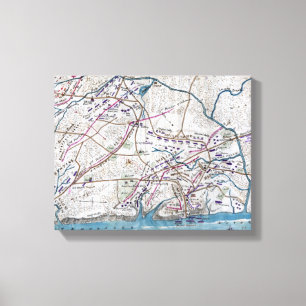 Battle of Shiloh - Civil War Panoramic Map 3 Canvas Print