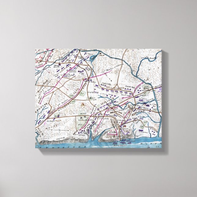 Battle of Shiloh - Civil War Panoramic Map 3 Canvas Print (Front)