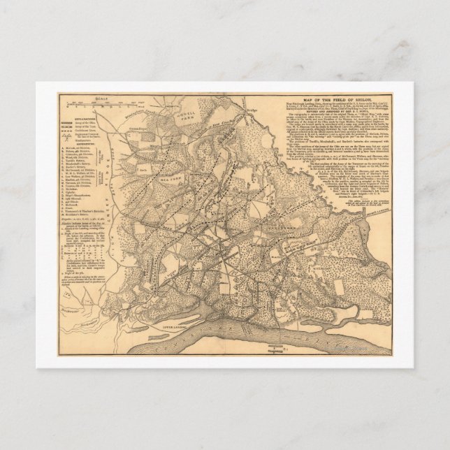 Battle of Shiloh - Civil War Panoramic Map 3 Postcard (Front)