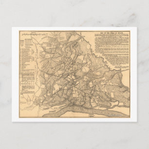 Battle of Shiloh - Civil War Panoramic Map 3 Postcard