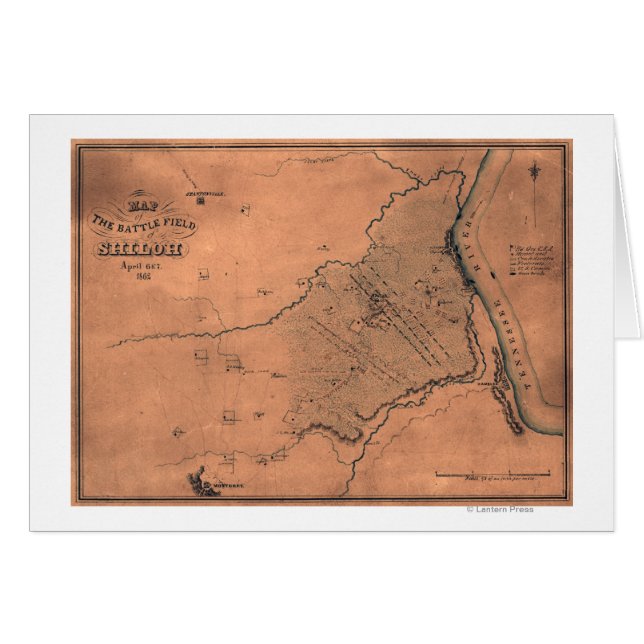 Battle of Shiloh - Civil War Panoramic Map 5 (Front Horizontal)